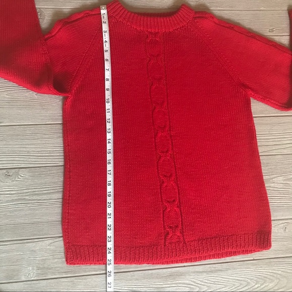 HANDMADE Vibrant Red Knit Sweater Made By Grandma - Picture 7 of 9